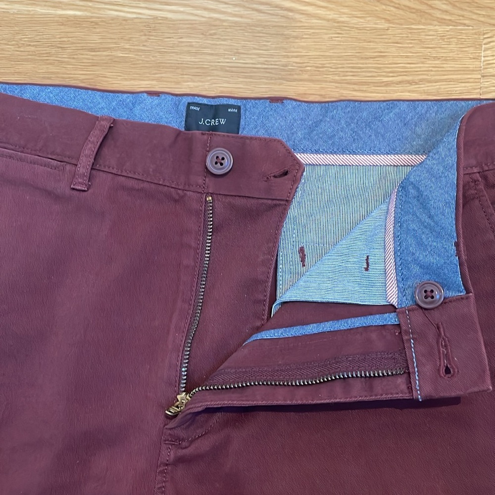 J Crew men’s burgundy flat front 770 straight khakis 32x30 - Picture 6 of 8